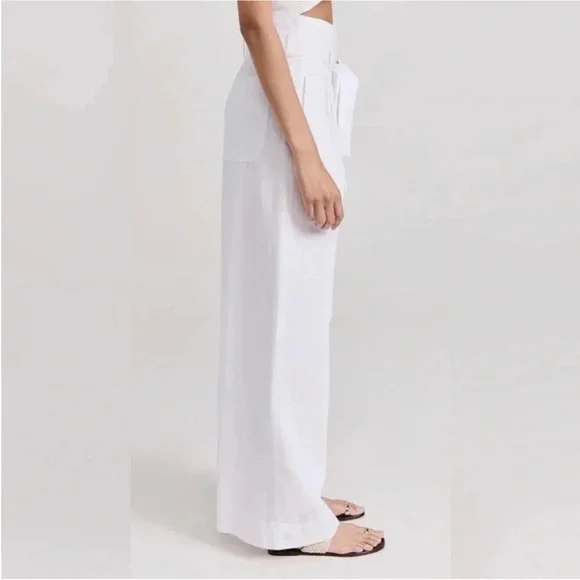 A.L.C. High rise White Wide-Leg Pants Size 6 - Picture 4 of 11